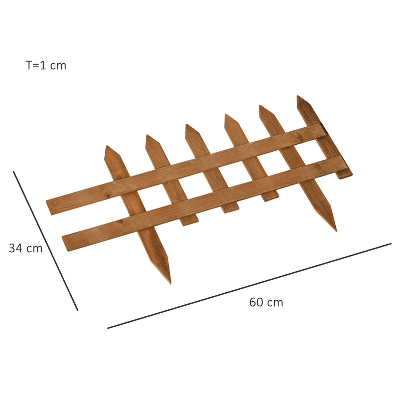 Staccionata in Legno 12 Pezzi H34 cm per Aiuole Giardino e Orto-3