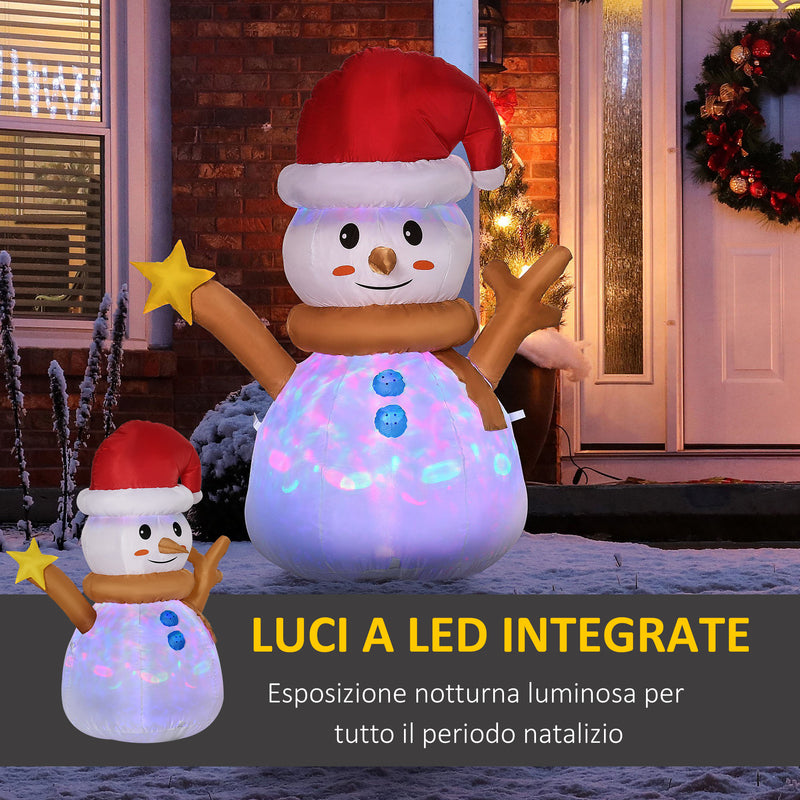 Pupazzo di Neve Gonfiabile 97x50x120 cm con Luci LED-5