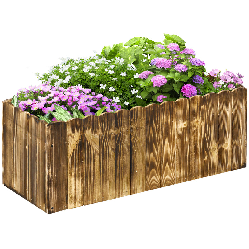 Fioriera Box Rettangolare per Piante in Legno di Abete 80x33x30 cm -1