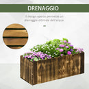 Fioriera Box Rettangolare per Piante in Legno di Abete 80x33x30 cm -7