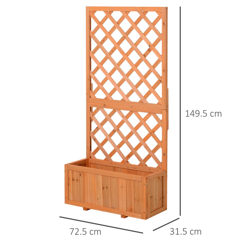 Fioriera da Giardino con Griglia 72,5x31,5x149,5 cm in Legno Arancione-3