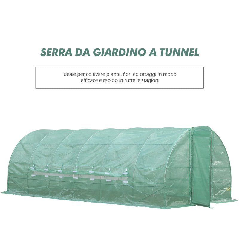 Serra da Giardino a Tunnel per Coltivazione Piante in PE 600x300x200 cm -4