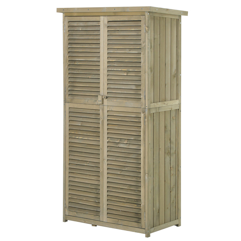 Armadio Mobile Portaoggetti da Giardino 87x46,5x160 cm in Legno  Grigio-1