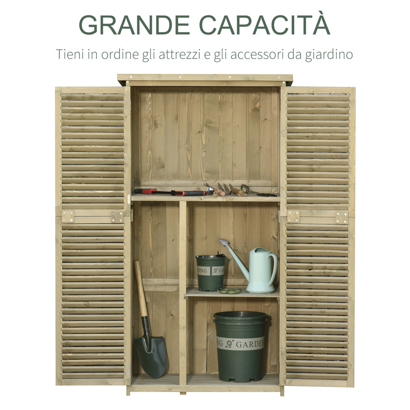 Armadio Mobile Portaoggetti da Giardino 87x46,5x160 cm in Legno  Grigio-4