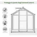 Serra da Giardino per Piante Tetto Apribile e Porta scorrevole Trasparente 182x190x195 cm -5