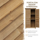 Armadio Porta Attrezzi da Giardino Impermeabile 3 Ripiani in Legno 87x46.5x160 cm -7