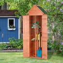 Casetta Box da Giardino in Legno di Pino 3 Ripiani 71x60x211 cm -2