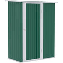 Casetta Box da Giardino Porta Utensili 142x84x189 cm in Acciaio Impermeabile Verde Scuro-1