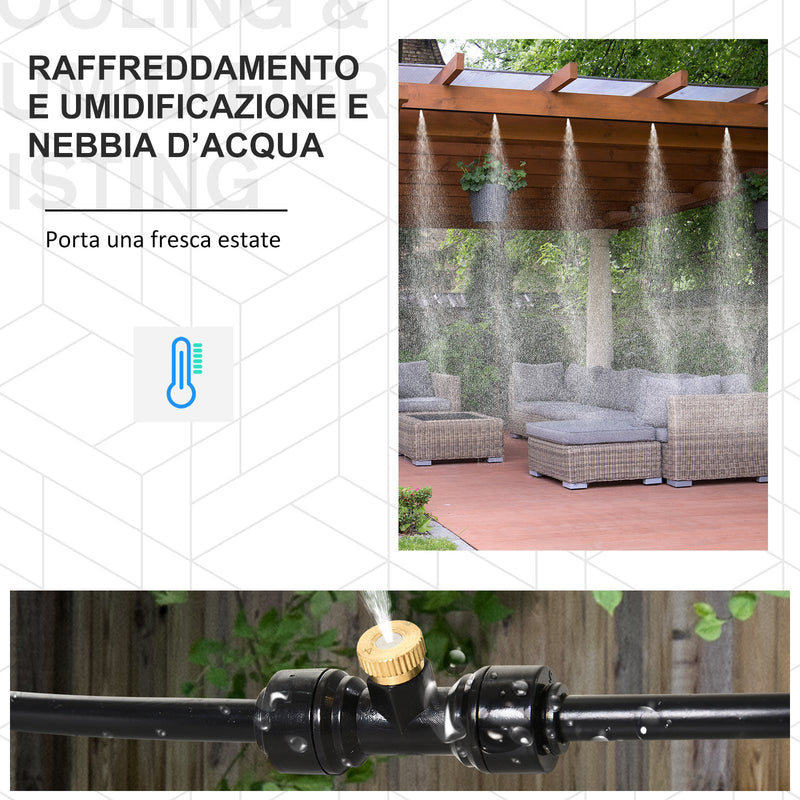 Kit Nebulizzazione Acqua da Esterno 9m 11 Ugelli in Ottone -4