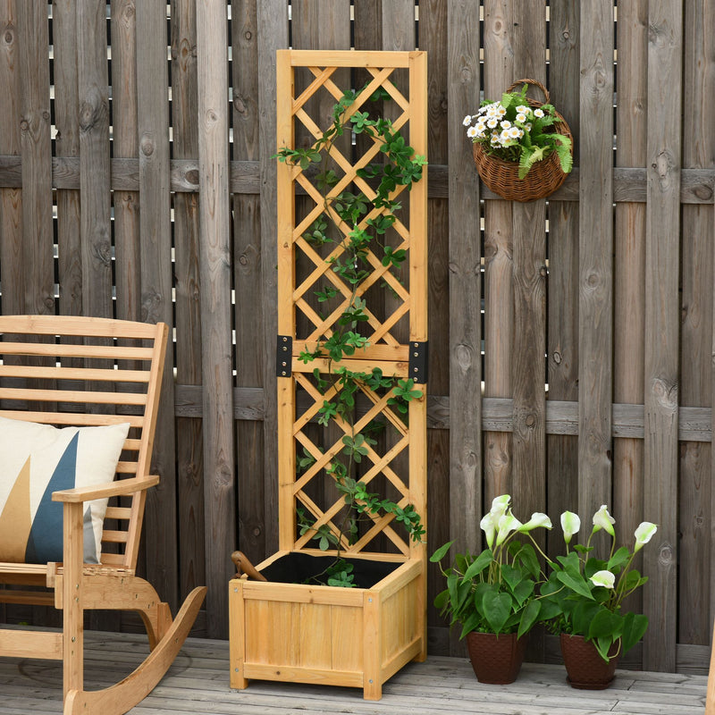 Fioriera da Giardino con Griglia 40x40x160 cm in Legno-2