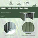 Casetta Box da Giardino in Lamiera per Robot Tagliaerba 86x75x62-51 cm  Verde-6