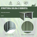 Casetta Box da Giardino in Lamiera per Robot Tagliaerba 86x75x62-51 cm  Verde-7