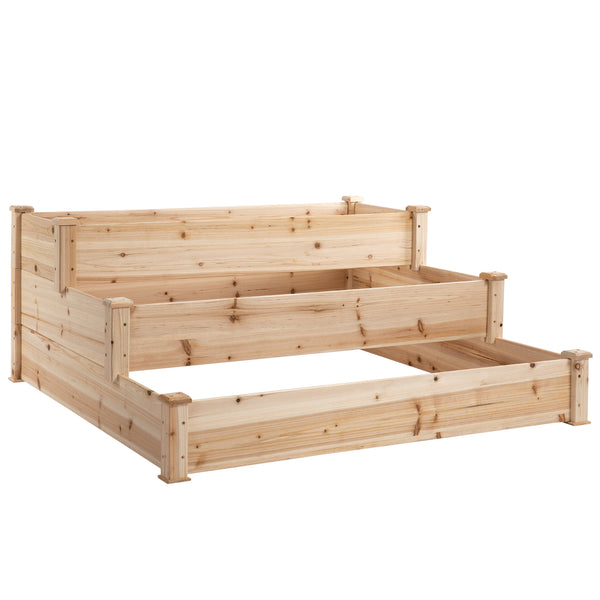 Jardinière Potagère 3 Etagères 124x124x56 cm en Bois Naturel prezzo