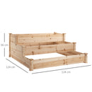 Letto per Orto Fioriera 3 Ripiani 124x124x56 cm in Legno Naturale-3