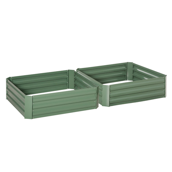 Lot de 2 Jardinières Surélevées 100x100x30 cm en Acier Galvanisé Vert acquista