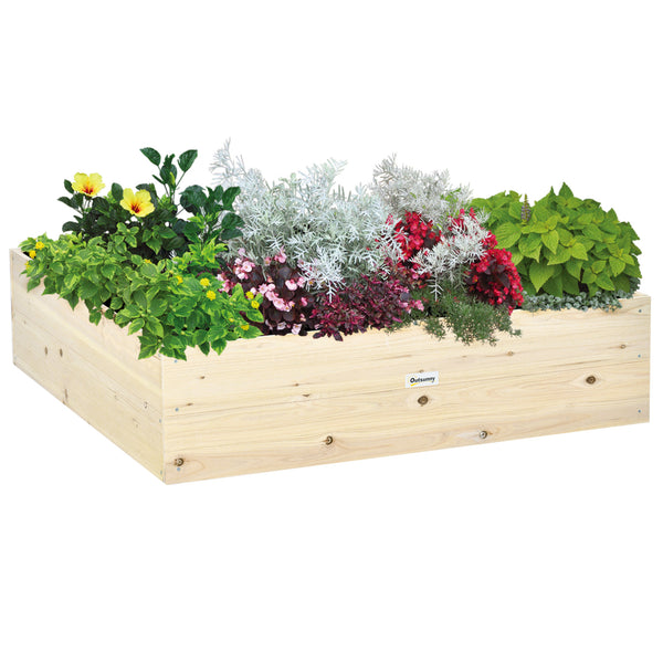 Jardinière surélevée 117x117x30 cm pour plantes et légumes en bois sconto