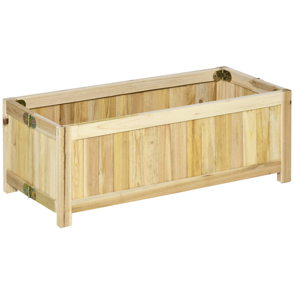 acquista Jardinière Pliante 70x30x25 cm avec Base Drainante en Bois Naturel