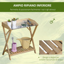 Tavolino da Giardino 80x40x84 cm in Legno con Piano in Metallo Antiruggine-6