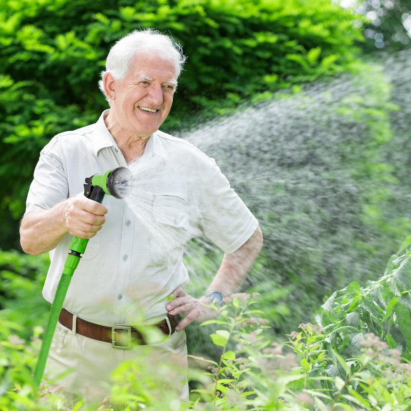 Tubo da Giardino Estensibile 15 m con Pistola Spray a 8 Funzioni Verde-2