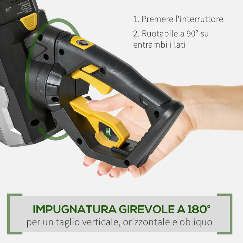 Tagliasiepi a Batteria Lama 52 cm Nero e Giallo-5