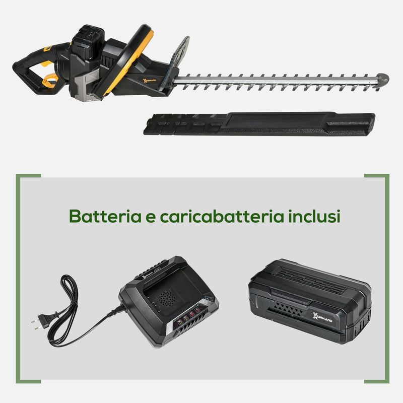 Tagliasiepi a Batteria Lama 52 cm Nero e Giallo-7