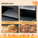 Forno per Pizza a Carbone Carbonella in Acciaio 50x36x160 cm  Napoli Nero-4