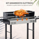 Barbecue a Carbone Carbonella 118x32x90 cm in Acciaio Inox e Metallo Nero-4