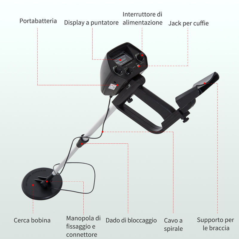 Metal Detector Impermeabile con Sistema di Discriminazione e Attacco per Cuffia -4