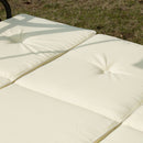 Dondolo da Giardino 3 Posti con Tettuccio Crema 185x125x173 cm -8