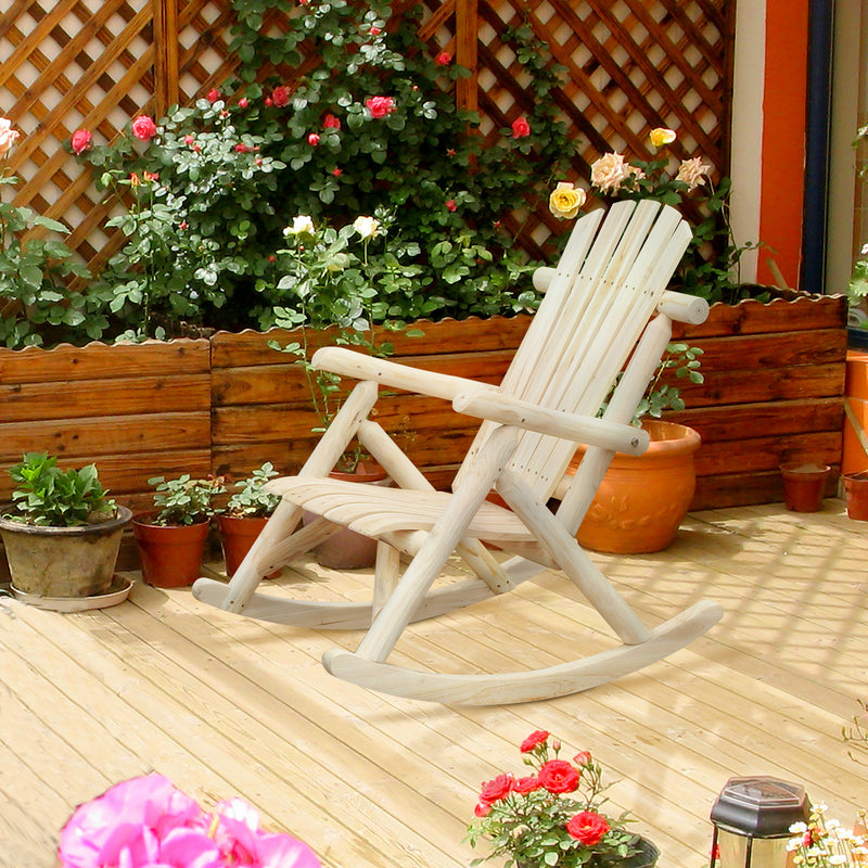 Sedia a Dondolo da Giardino in Legno 66x96x98 cm  Vermont-2