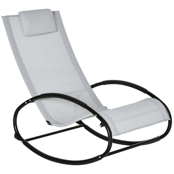 Chaise longue à bascule Zero Gravity 105x62x88 cm en acier et tissu gris online