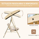 Dondolo da Giardino 3 Posti 172x110x156 cm in Acciaio Marrone-7