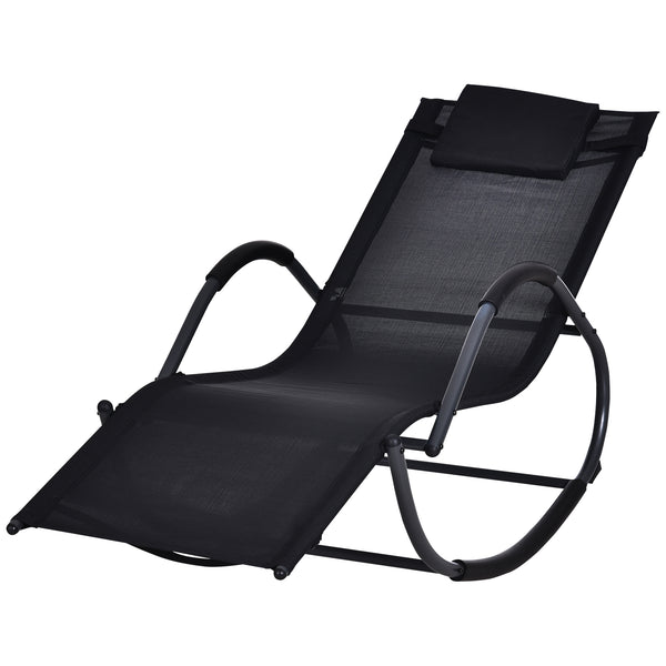 Chaise à bascule de jardin pliante Mag2 160x61x79 cm Noir prezzo