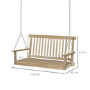 Dondolo 2 Posti Sospeso 119x65x61 cm in Legno-3