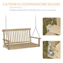 Dondolo 2 Posti Sospeso 119x65x61 cm in Legno-5