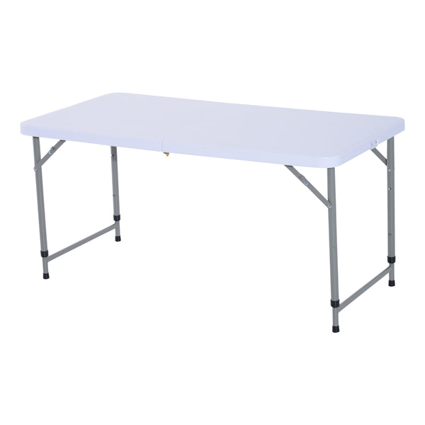 Table de pique-nique de camping pliable dans un étui en polyéthylène blanc 122x61x59 / 74 cm acquista