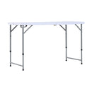 Tavolo da Campeggio Picnic Richiudibile a Valigetta in Polietilene Bianco 122x61x59/74 cm -7