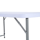 Tavolo da Campeggio Picnic Richiudibile a Valigetta in Polietilene Bianco 122x61x59/74 cm -9