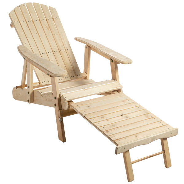 sconto Chaise longue de jardin Adirondack en bois avec repose-pieds