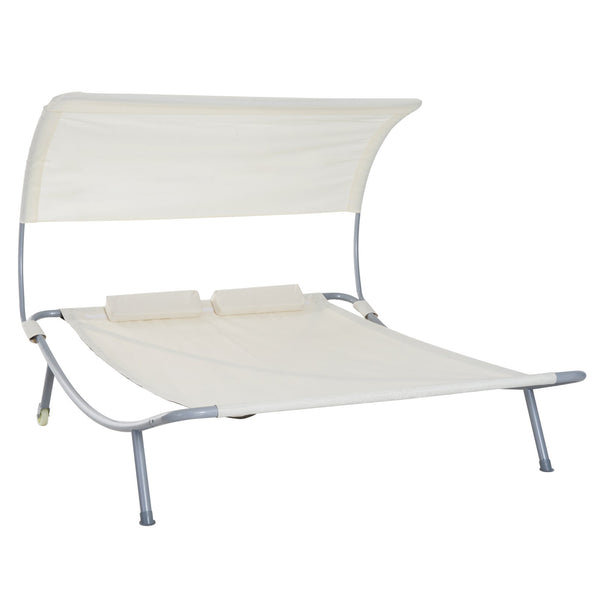 sconto Transat de jardin double 200x170x138 cm Crème