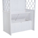 Casetta Box da Giardino in Legno Bianco 141x76x225 cm -9