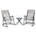 Ensemble de table basse et 2 chaises pliantes de jardin à bascule en textilène beige