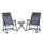 Ensemble de table basse et 2 chaises à bascule de jardin pliantes en textilène gris