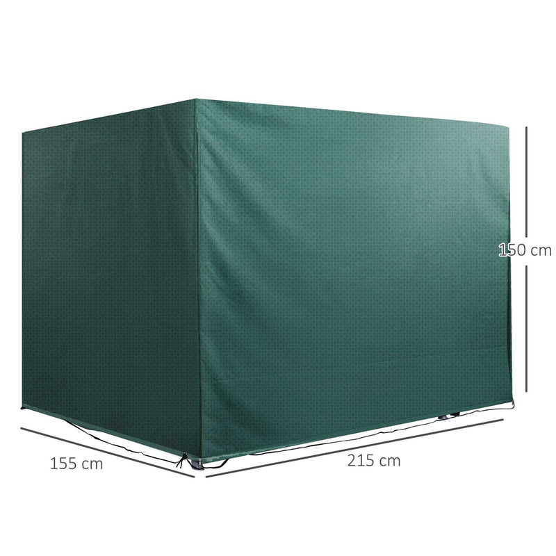 Telo Copertura per Dondolo e Mobili da Giardino Impermeabile Verde 215x155x150 cm -3