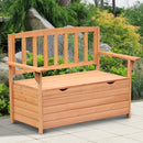 Panchina da Giardino 2 Posti con Vano Contenitore in Legno 112x58x84 cm -2