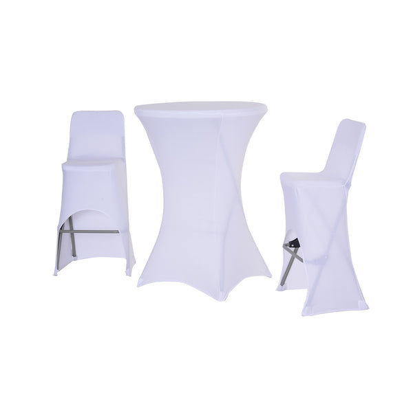 prezzo Ensemble de table basse et 2 chaises de bar en tissu et métal blanc