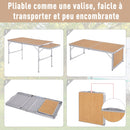 Tavolo da Campeggio Picnic Pieghevole Regolabile in Alluminio 120x60x40/70 cm -5