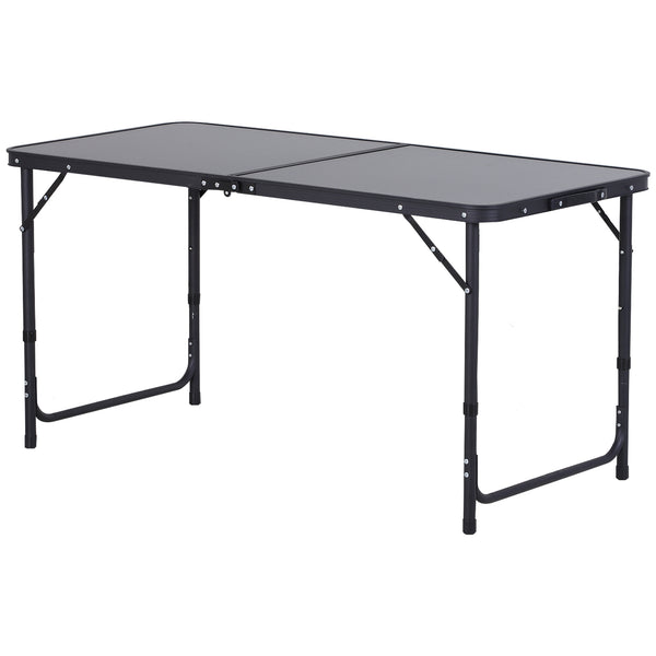 online Table de camping pique-nique pliante réglable en aluminium 120x60x68 cm Gris et Noir