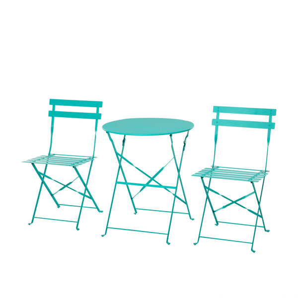 prezzo Ensemble Table Basse et 2 Chaises de Jardin Pliantes en Métal Vert