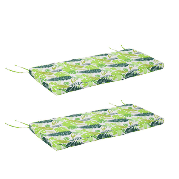 online Lot de 2 Coussins pour Balançoire et Bancs 120x50x5 cm en Polyester Vert